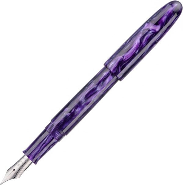 Fountain Pen #8 Stub 1.1mm Nib Large Handcraft Calligraphy Art Drawing Pen with Converter Pen Case Collection Set (Purple Ripple) - 图片 2