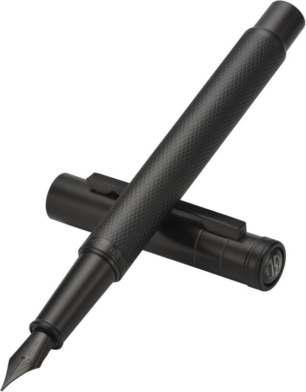 Matte Black Forest Fountain Pen Extra Fine Nib Classic Design with Converter and Metal Pen Box Set（Black） - 图片 2