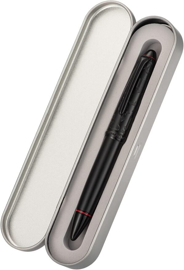 Black Metal Resin Piston Fountain Pen, Black Iridium Fine Nib Classic Pen, Includes Metal Box Writing Pen（Black-N6） - 图片 2