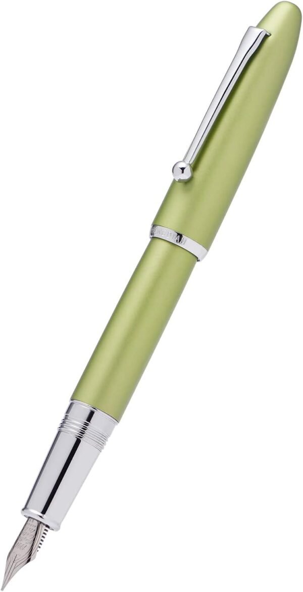 Green Metal Fountain Pen Bent Nib 0.6 mm Classic Pen Office Pen Writing with Metal Box - 图片 2