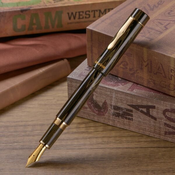 Germany Cumberland Ebonite Fountain Pen #8 Medium Nib, Large Handcraft Pen with Converter Pen Box Collection Set- Brown - 图片 3