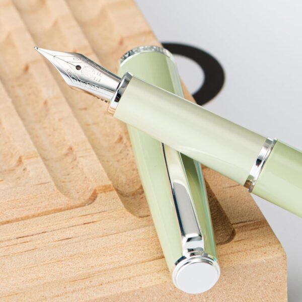 Fountain Pen Grass Green Meta Pen, Steel Fine Point Classic Pen with Ink Converter - 图片 3