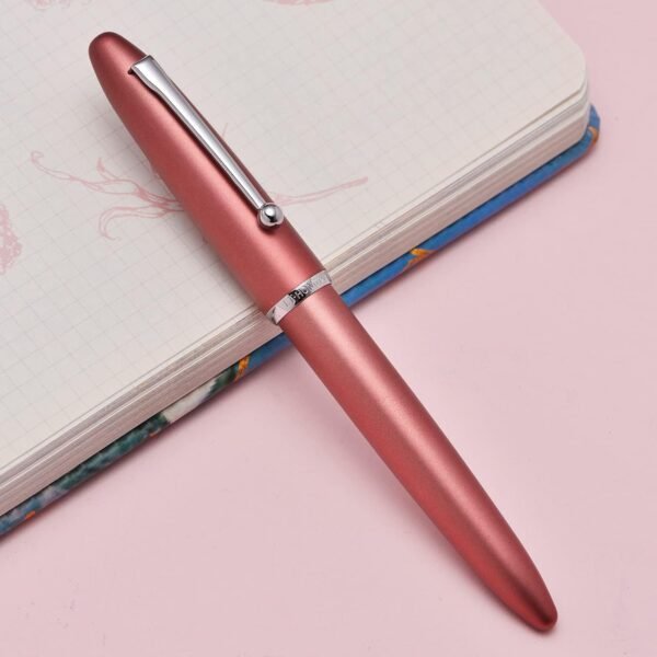 Red Metal Fountain Pen Bent Nib 0.6 mm Classic Pen Office Pen Writing with Metal Box - 图片 3