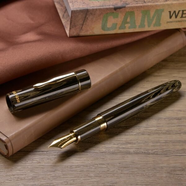 Germany Cumberland Ebonite Fountain Pen #8 Medium Nib, Large Handcraft Pen with Converter Pen Box Collection Set- Brown - 图片 4