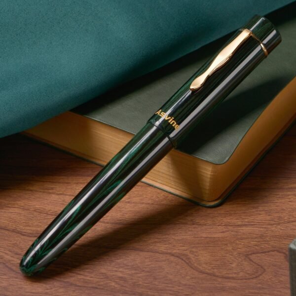 Germany Cumberland Ebonite Fountain Pen #8 Medium Nib, Large Handcraft Pen with Converter Pen Box Collection Set- Green - 图片 4
