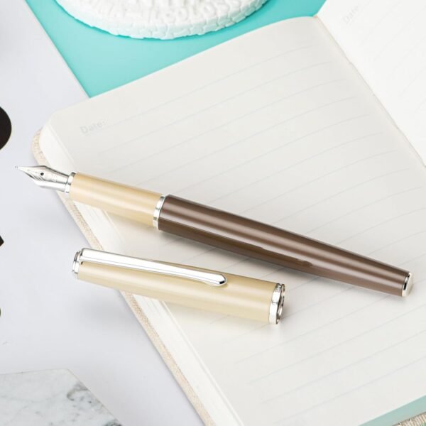Fountain Pen Brown Metal Pen, Steel Fine Point Classic Pen with Ink Converter - 图片 4