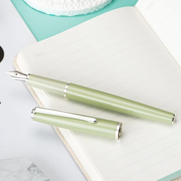 Fountain Pen Grass Green Meta Pen, Steel Fine Point Classic Pen with Ink Converter - 图片 4