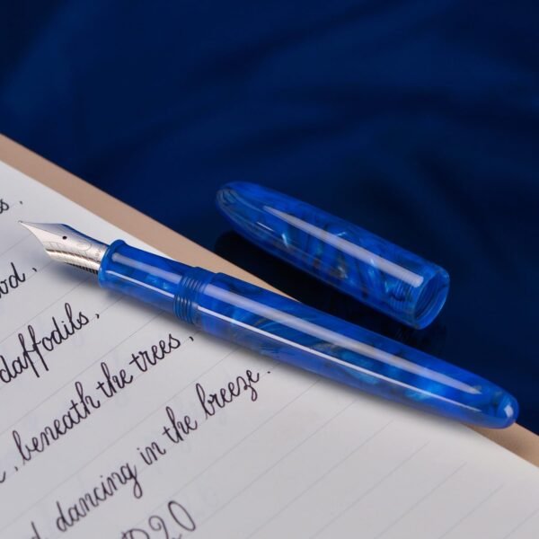 Fountain Pen #8 Stub 1.1mm Nib Large Handcraft Calligraphy Art Drawing Pen with Converter Pen Case Collection Set (Cobalt Blue) - 图片 4