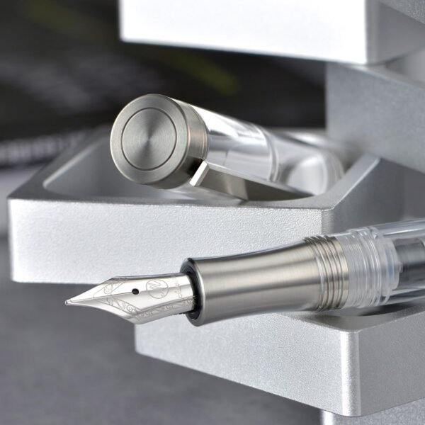 Titanium Fountain Pen Vacuum Filling, Rainbow Iridium Fine Point Transparent Acrylic Smooth Writing Pen Case Set（Fine） - 图片 5