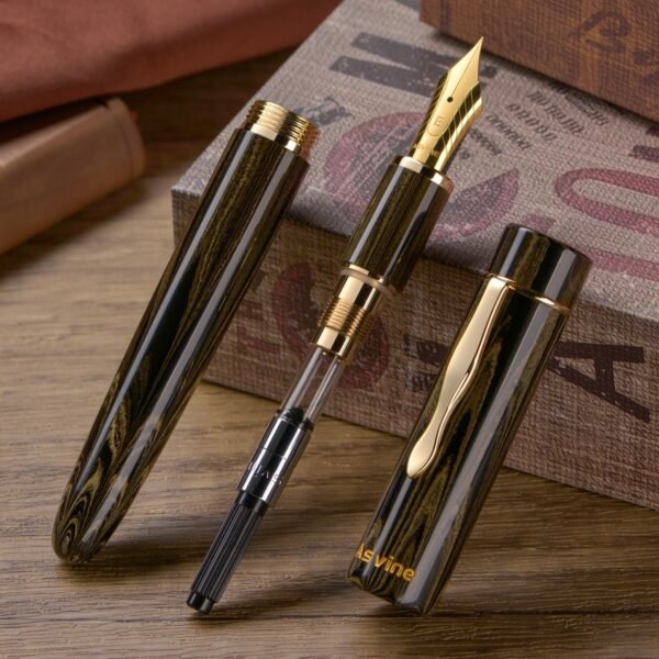 Germany Cumberland Ebonite Fountain Pen #8 Medium Nib, Large Handcraft Pen with Converter Pen Box Collection Set- Brown - 图片 5