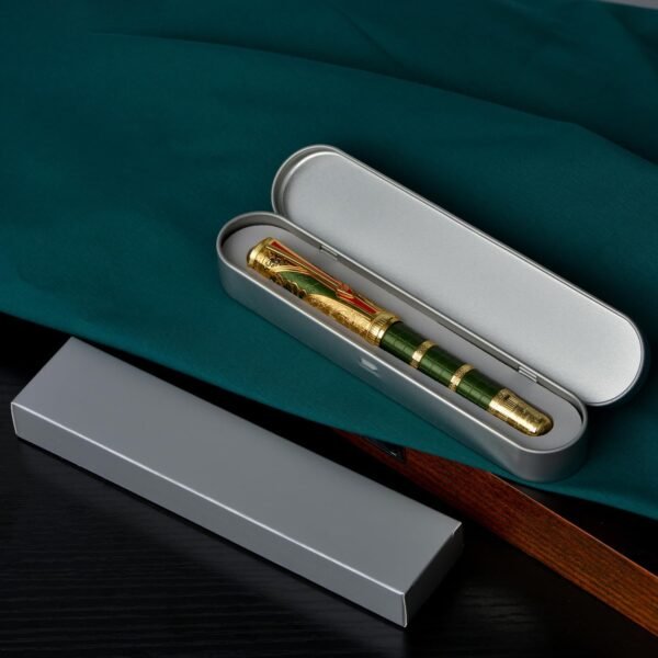 Fountain Pen - Green Qin Dynasty Writing Pen with Fine Nib and Converter Set - 图片 5