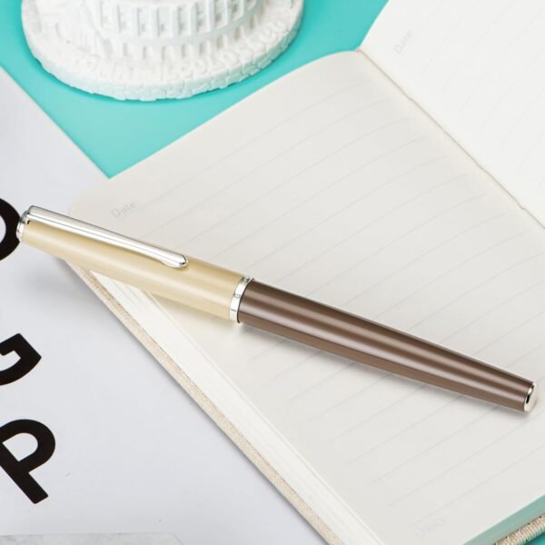 Fountain Pen Brown Metal Pen, Steel Fine Point Classic Pen with Ink Converter - 图片 5