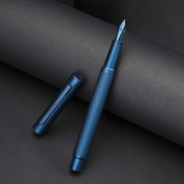 Dark Blue Forest Fountain Pen Extra Fine Nib Classic Design with Converter and Metal Pen Case Set - 图片 5