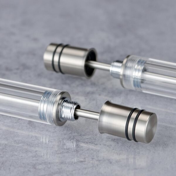 Titanium Fountain Pen Vacuum Filling, Rainbow Iridium Fine Point Transparent Acrylic Smooth Writing Pen Case Set（Fine） - 图片 6