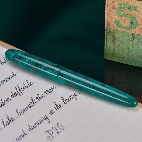 Fountain Pen #8 Stub 1.1mm Nib Large Handcraft Calligraphy Art Drawing Pen with Converter Pen Case Collection Set (Green Glitter) - 图片 6