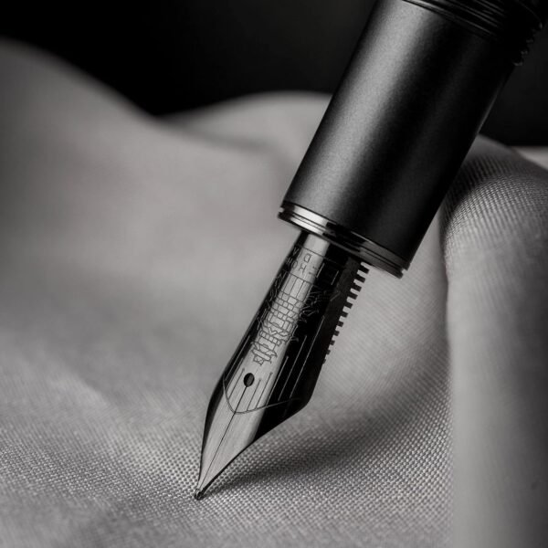 Gray Resin Piston Fountain Pen, Steel Fine Point Classic Pen Robbit on Top, Smooth Writing Pen with Metal Case（Gray-N7） - 图片 7