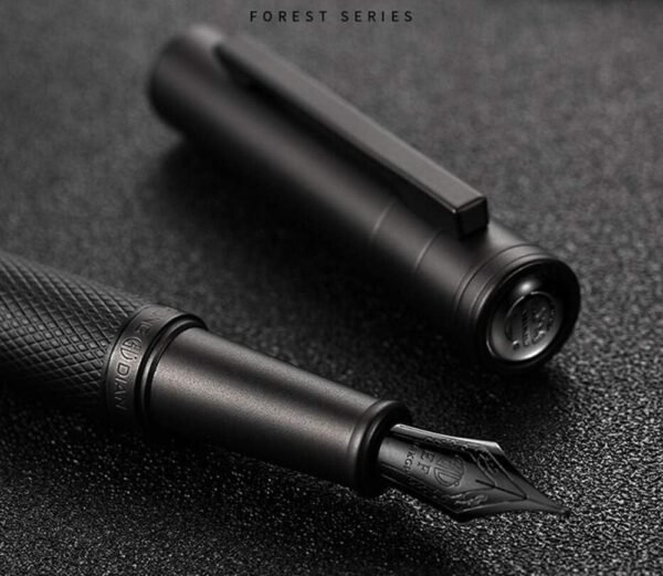 Matte Black Forest Fountain Pen Extra Fine Nib Classic Design with Converter and Metal Pen Box Set（Black） - 图片 6