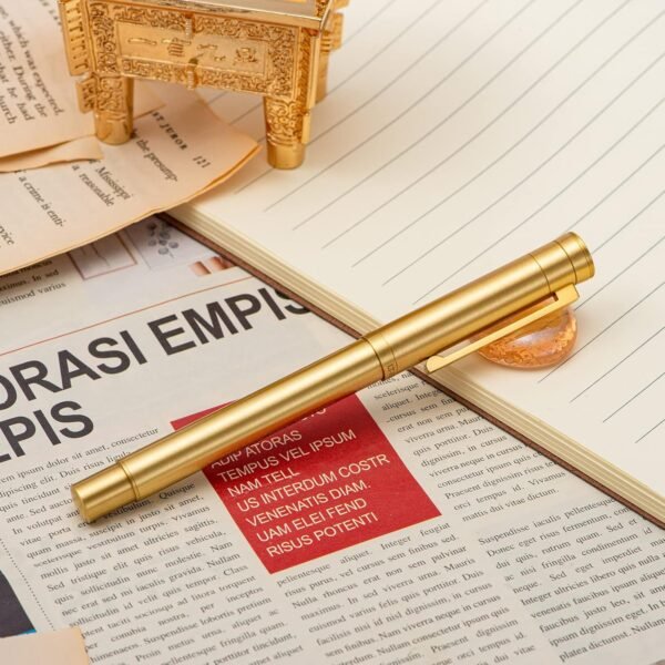 Brass Fountain Pen Extra Fine Nib Classic Design Smooth Writing Copper Pen with Converter and Pen Case Set（Brass） - 图片 7