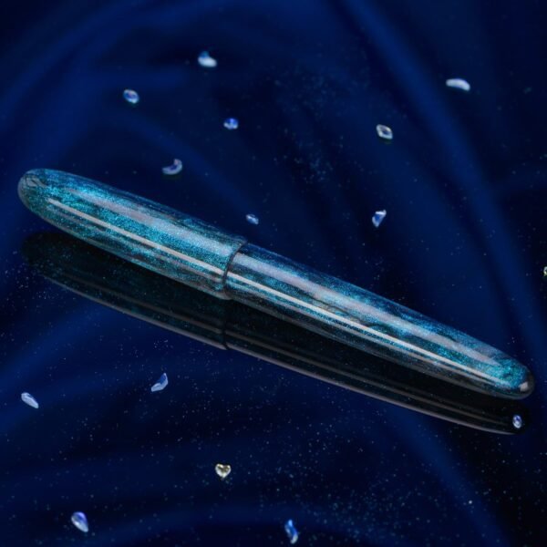 Fountain Pen #8 Stub 1.1mm Nib Large Handcraft Calligraphy Art Drawing Pen with Converter Pen Case Collection Set (Light Blue Glitter) - 图片 7