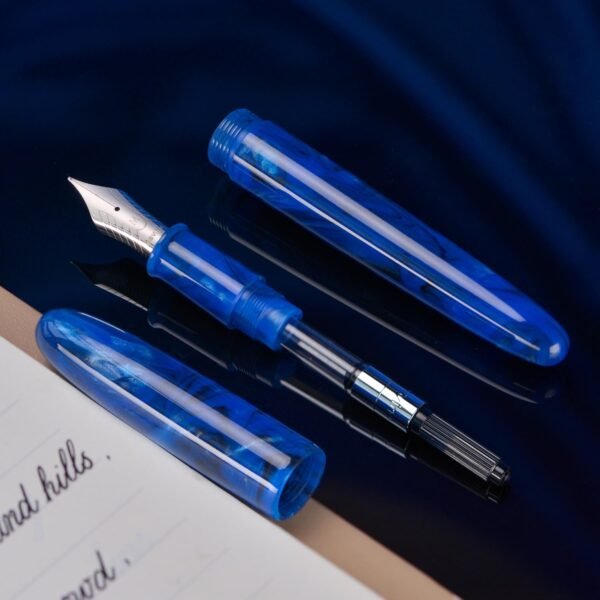 Fountain Pen #8 Stub 1.1mm Nib Large Handcraft Calligraphy Art Drawing Pen with Converter Pen Case Collection Set (Cobalt Blue) - 图片 7