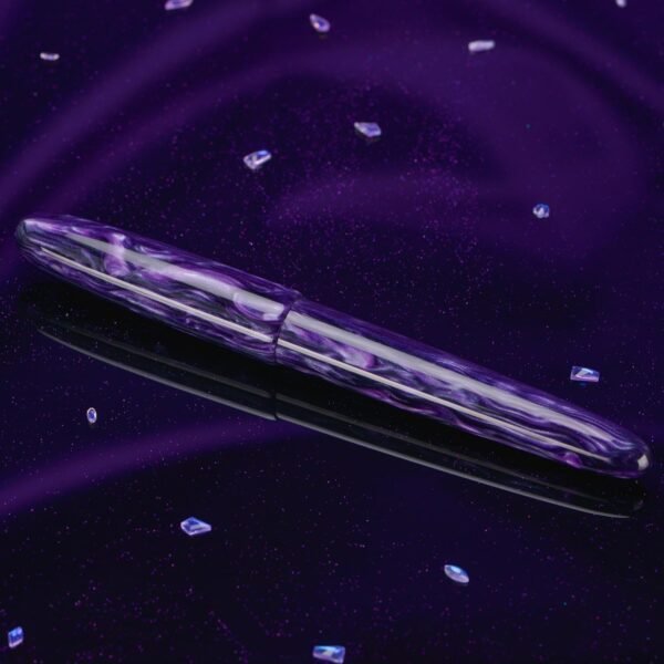 Fountain Pen #8 Stub 1.1mm Nib Large Handcraft Calligraphy Art Drawing Pen with Converter Pen Case Collection Set (Purple Ripple) - 图片 7