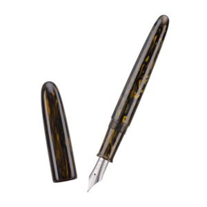 Fountain Pen #8 Stub 1.1mm Nib Large Handcraft Calligraphy Art Drawing Pen with Converter Pen Case Collection Set (Brown Gold)