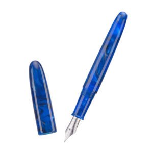 Fountain Pen #8 Stub 1.1mm Nib Large Handcraft Calligraphy Art Drawing Pen with Converter Pen Case Collection Set (Cobalt Blue)