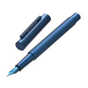 Dark Blue Forest Fountain Pen Extra Fine Nib Classic Design with Converter and Metal Pen Case Set