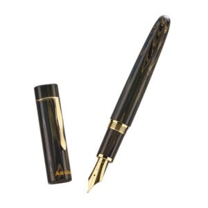 Germany Cumberland Ebonite Fountain Pen #8 Medium Nib, Large Handcraft Pen with Converter Pen Box Collection Set- Brown