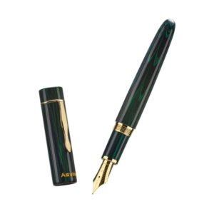 Germany Cumberland Ebonite Fountain Pen #8 Medium Nib, Large Handcraft Pen with Converter Pen Box Collection Set- Green