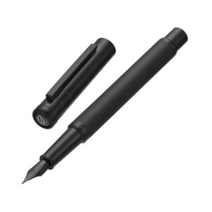 Matte Black Forest Fountain Pen Extra Fine Nib Classic Design with Converter and Metal Pen Box Set（Black）