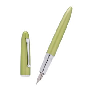 Green Metal Fountain Pen Bent Nib 0.6 mm Classic Pen Office Pen Writing with Metal Box